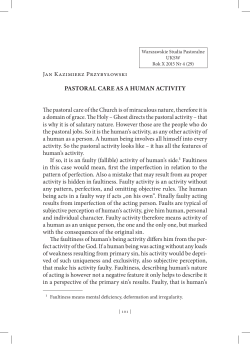 Jan Kazimierz Przybyłowski PASTORAL CARE AS A HUMAN