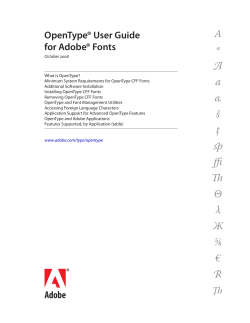 Adobe`s OpenType User Guide