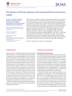 Prevalence of Chronic Sputum and Associated Factors in Korean