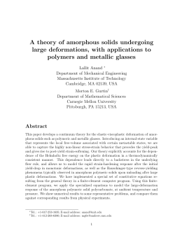 A theory of amorphous solids undergoing large deformations, with