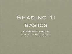Shading 1: Basic lighting