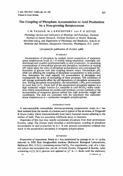 The Coupling of Phosphate Accumulation to Acid