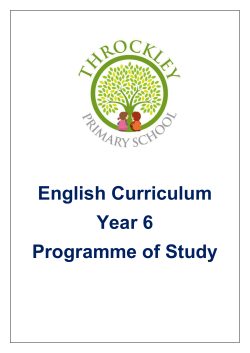 English Curriculum Year 6 Programme of Study