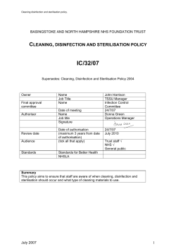 cleaning, disinfection and sterilisation policy ic/32/07