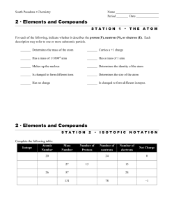 2 &middot; Elements and Compounds 2 &middot; Elements and Compounds