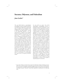 Socrates, Odysseus, and Federalism