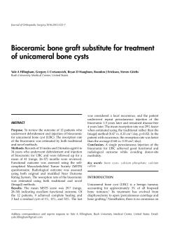 Bioceramic bone graft substitute for treatment of unicameral bone cysts