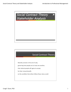 Social Contract Theory Stakeholder Analysis