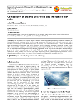 Comparison of organic solar cells and inorganic solar cells