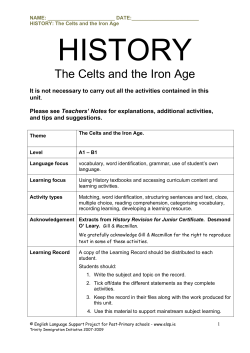 HISTORY: The Celts and the Iron Age