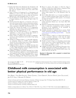 Childhood milk consumption is associated with
