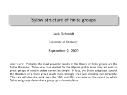 Sylow structure of finite groups