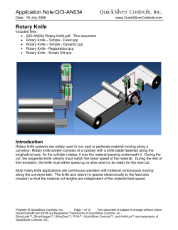 Application Note:QCI-AN034 QuickSilver Controls, Inc. Rotary Knife