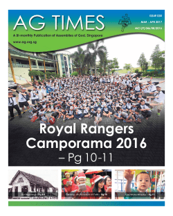 AG Times Issue 30/2017 - The Assemblies of God of Singapore