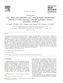 C a Stores and capacitative Ca entry in human neuroblastoma (SH
