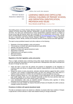 Interim report briefing - The Cambridge Primary Review Trust