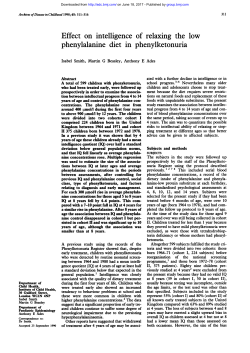 Effect on intelligence of relaxing the low phenylalanine diet in