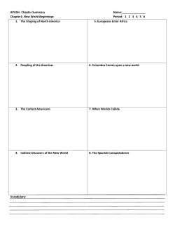 APUSH: Chapter Summary Name: Chapter1: New World Beginnings