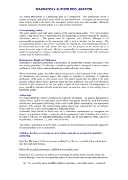 Manuscripts must be accompanied by a covering letter signed by all