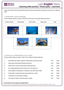 Theme parks – exercises