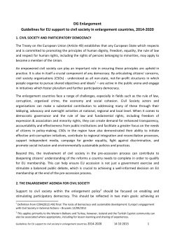Guidelines for EU support to civil society in enlargement