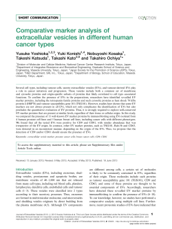 Comparative marker analysis of extracellular vesicles in different