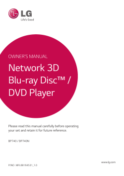 Network 3D Blu-ray Disc&trade; / DVD Player