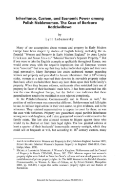 Inheritance, Custom, and Economic Power among Polish