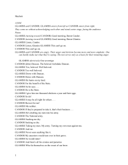 Macbett A field. GLAMISS and CANDOR. GLAMISS