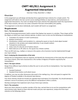 CMPT 481/811 Assignment 3: Augmented Interactions