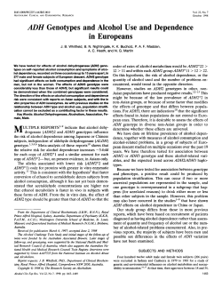 ADH Genotypes and Alcohol Use and Dependence in Europeans