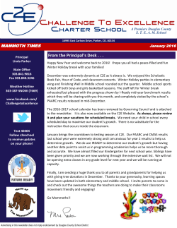 January 2016 Newsletter - Challenge to Excellence Charter School