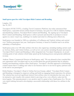 SunExpress goes live with Travelport Rich Content and Branding