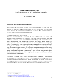 Africa`s Position in Global Trade - Stiftung Wissenschaft und Politik