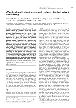 p53 mediated sensitization of squamous cell carcinoma of