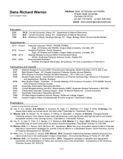 Dana Richard Warren - Department of Forest Ecosystems and Society