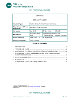 Critical safety - Office for Nuclear Regulation