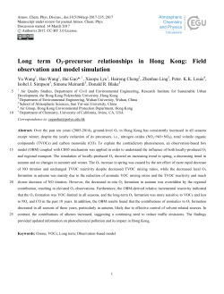 Long term O3-precursor relationships in Hong Kong: Field