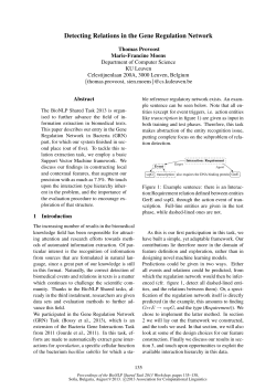 Detecting Relations in the Gene Regulation Network