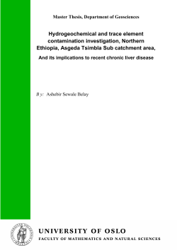 Hydrogeochemical and trace element contamination investigation
