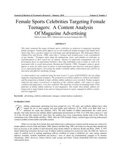 “An Exploratory Study on the Use of Female Sports Celebrities
