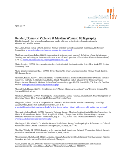 Gender, Domestic Violence, and Muslim Women