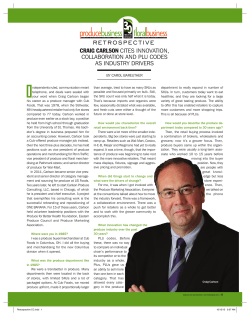 CRAIG CARLSON CITES INNOVATION, COLLABORATION AND