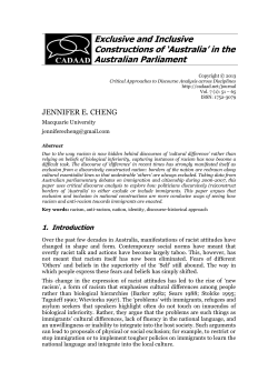 Exclusive and Inclusive Constructions of `Australia` in the Australian