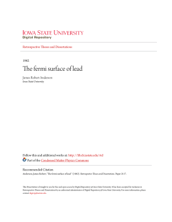 The fermi surface of lead - Iowa State University Digital Repository