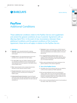 Payflow Additional Conditions PDF