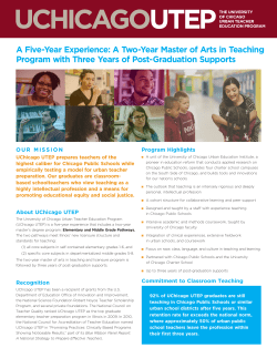 A Five-Year Experience - The University of Chicago Urban Teacher