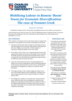 Mobilising Labour in Remote `Boom` Towns for Economic