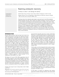 Exploring prokaryotic taxonomy - International Journal of Systematic