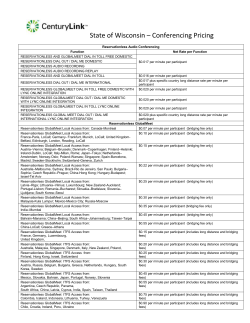 State of Wisconsin &ndash; Conferencing Pricing
